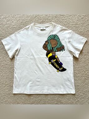 Fendi Skateboard Graphic Logo T-Shirt, Size 10
